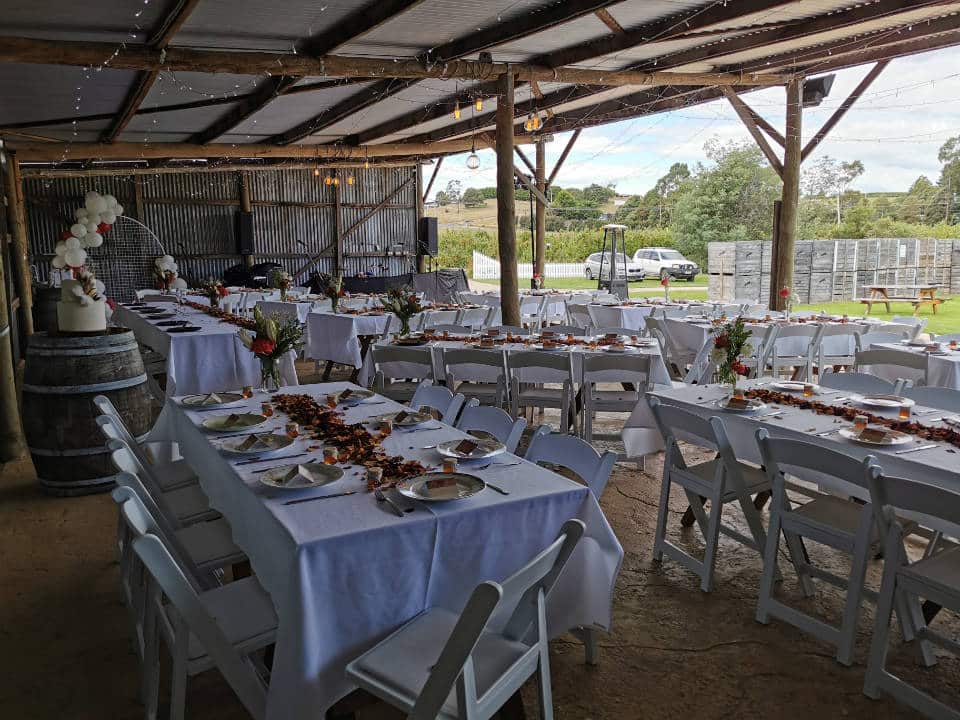 Spreyton Cider Wedding Venue Tables